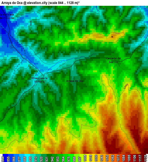 Arraya de Oca elevation map