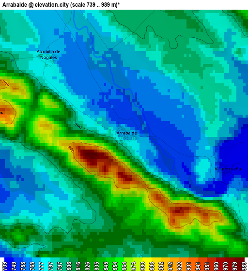 Arrabalde elevation map