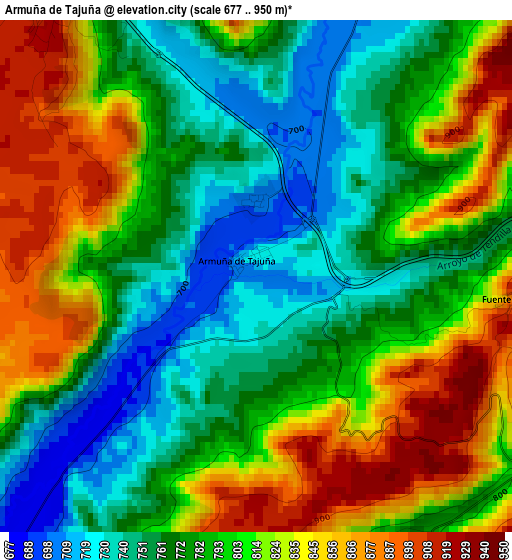 Armuña de Tajuña elevation map