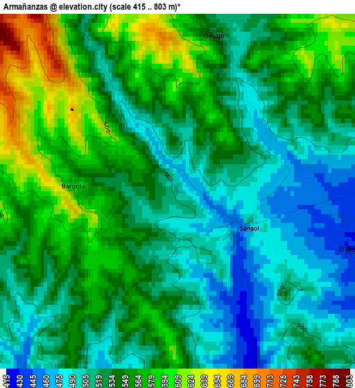 Armañanzas elevation map