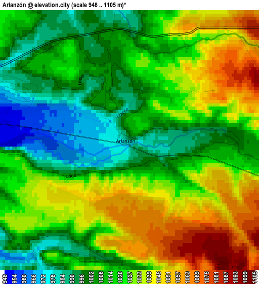 Arlanzón elevation map