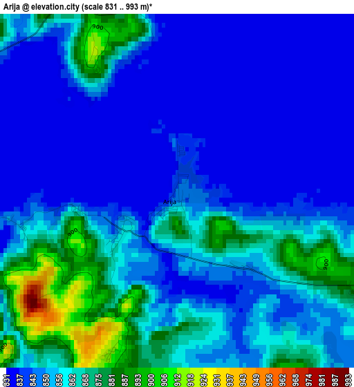 Arija elevation map