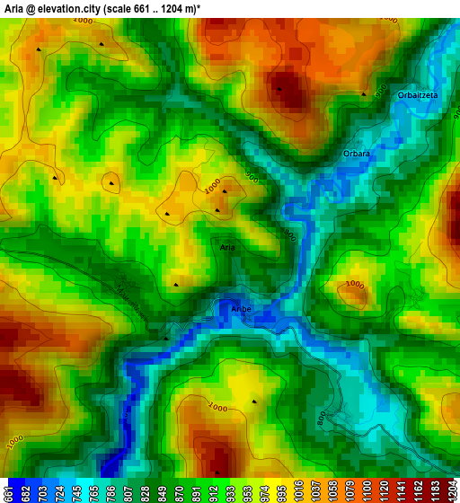 Aria elevation map