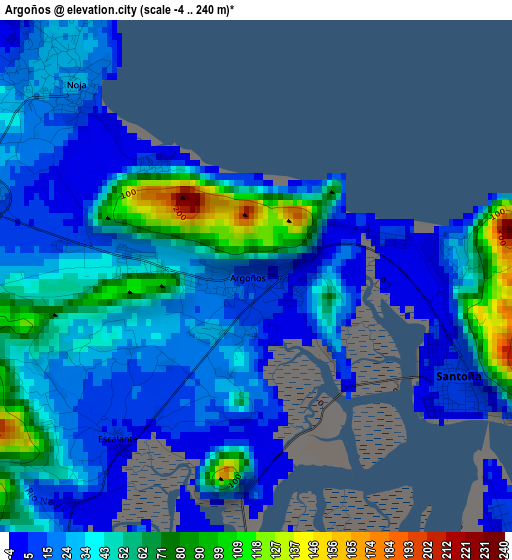 Argoños elevation map