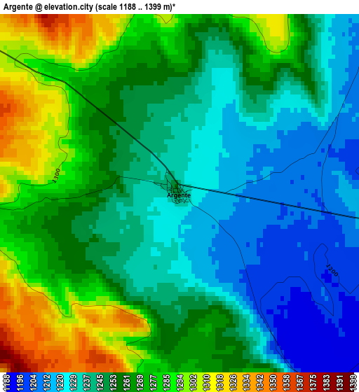 Argente elevation map