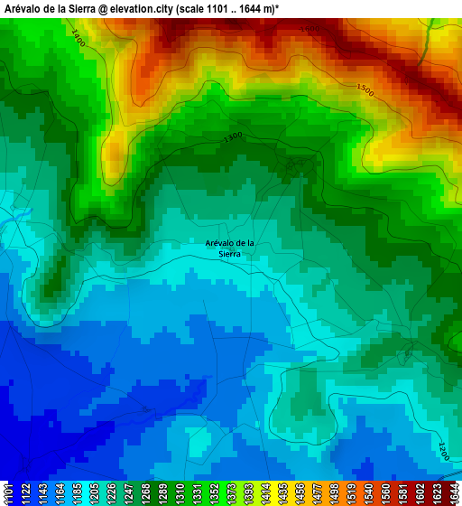 Arévalo de la Sierra elevation map