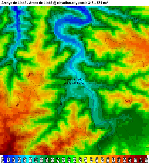 Arenys de Lledó / Arens de Lledó elevation map