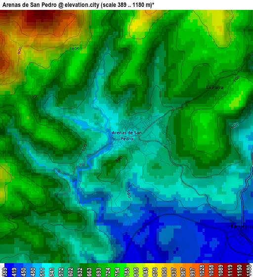 Arenas de San Pedro elevation map