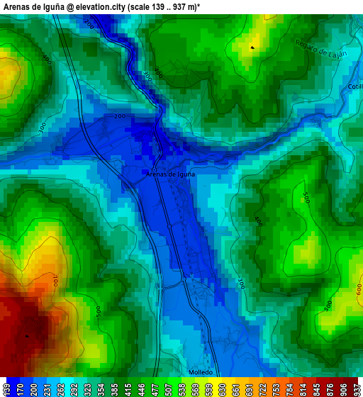 Arenas de Iguña elevation map