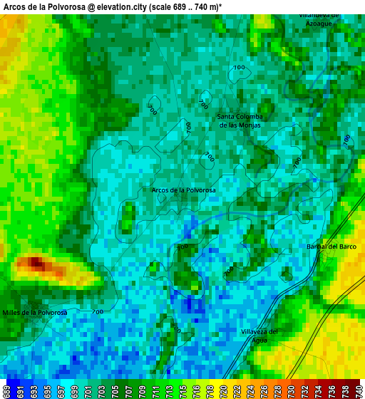 Arcos de la Polvorosa elevation map