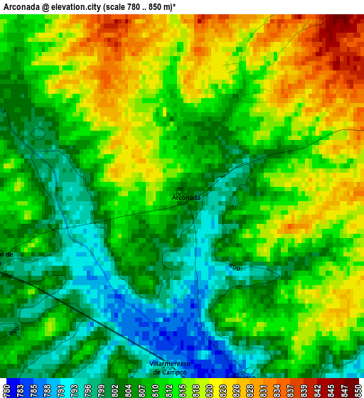 Arconada elevation map