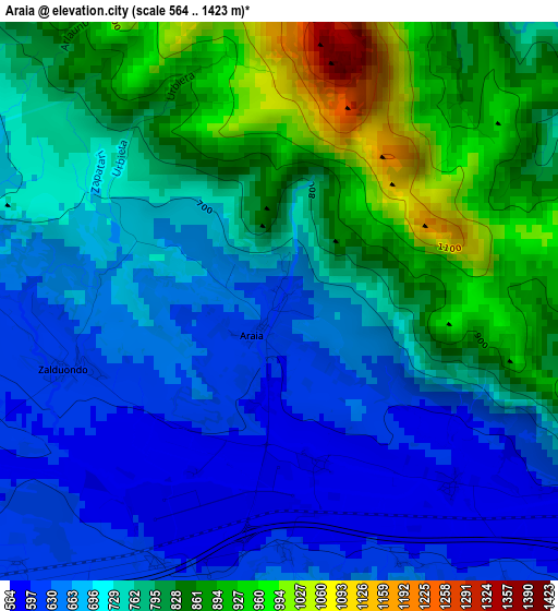 Araia elevation map