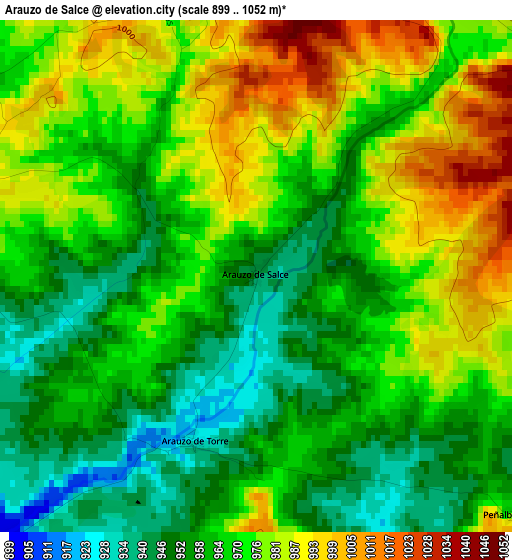 Arauzo de Salce elevation map