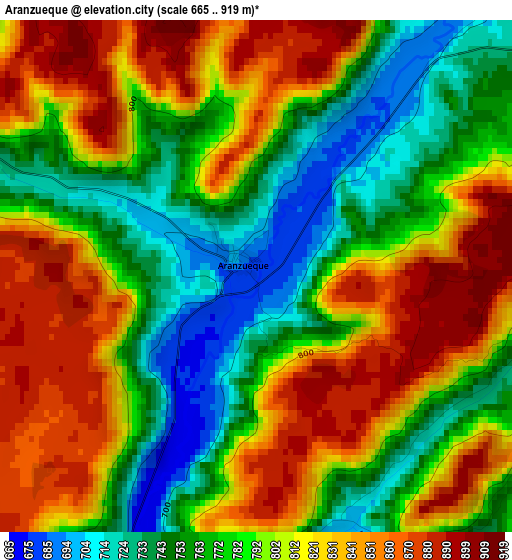 Aranzueque elevation map