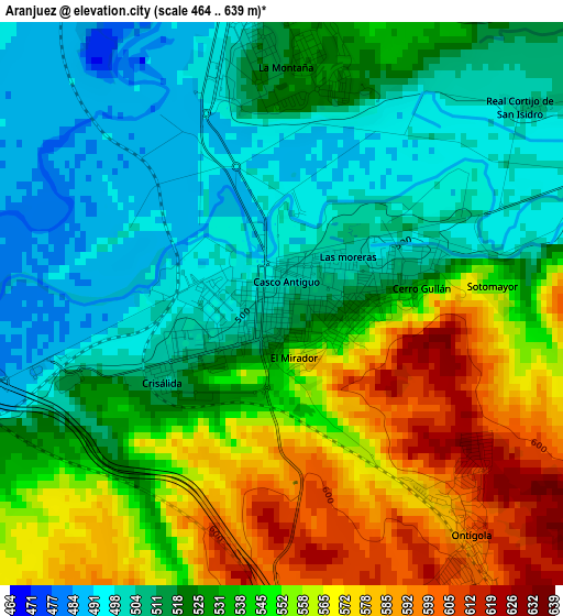 Aranjuez elevation map