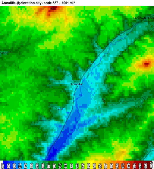 Arandilla elevation map