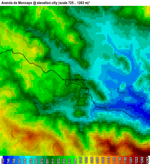 Aranda de Moncayo elevation map