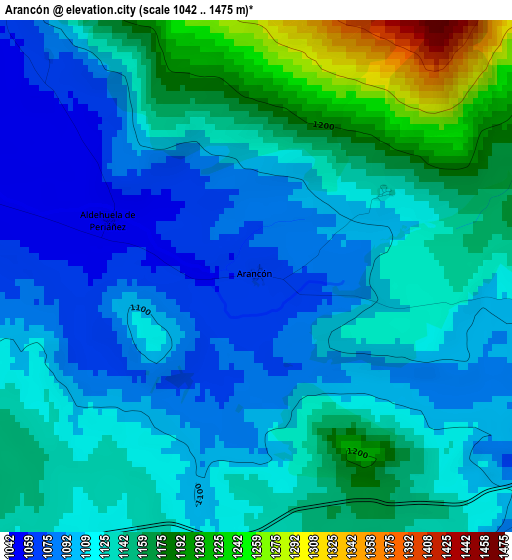 Arancón elevation map