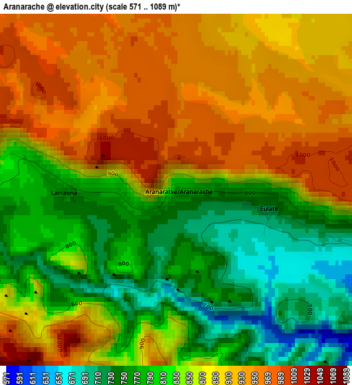 Aranarache elevation map