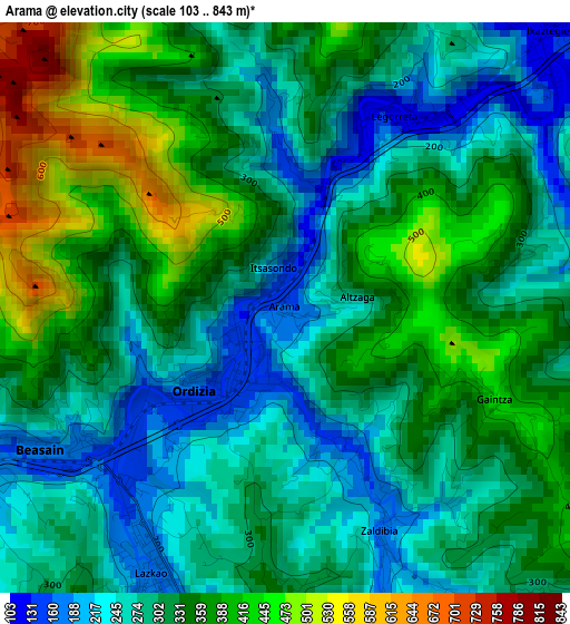 Arama elevation map