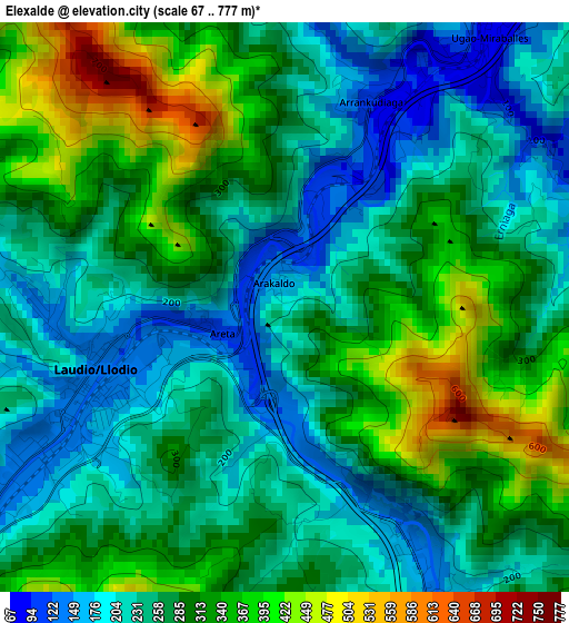 Elexalde elevation map