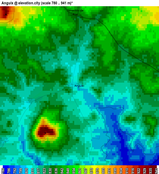 Anguix elevation map