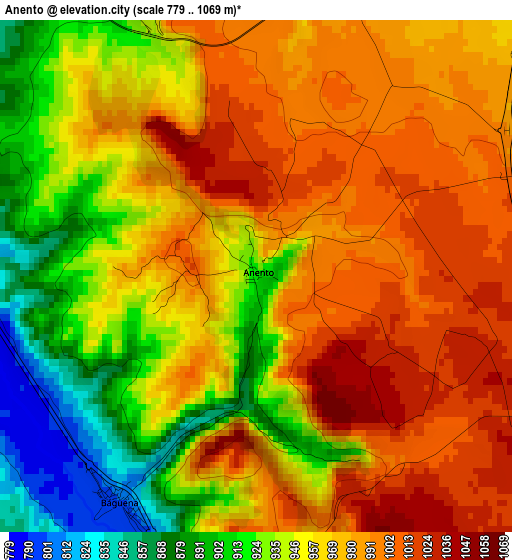 Anento elevation map