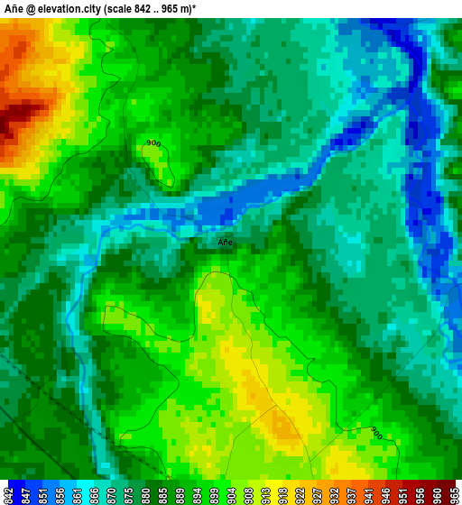 Añe elevation map