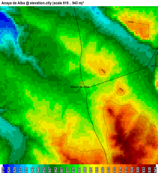 Anaya de Alba elevation map