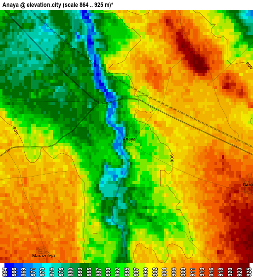 Anaya elevation map