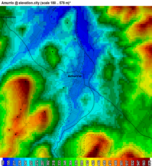 Amurrio elevation map