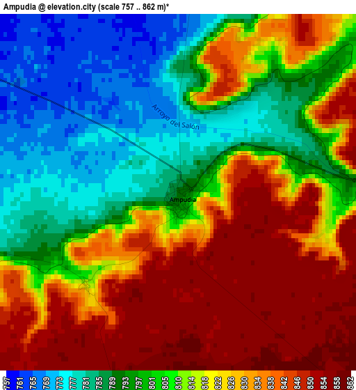 Ampudia elevation map