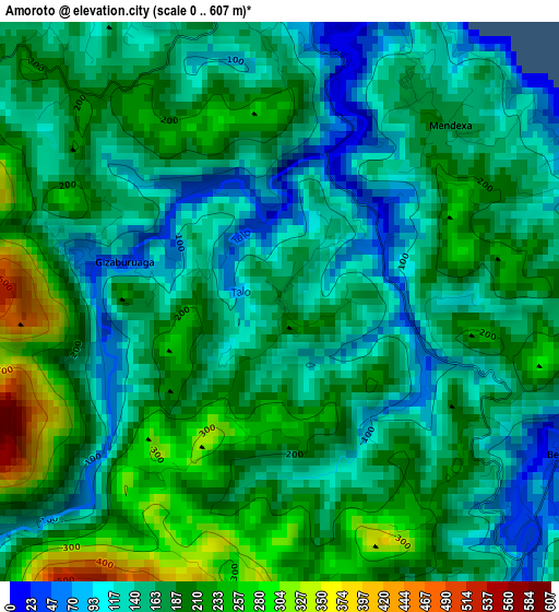 Amoroto elevation map