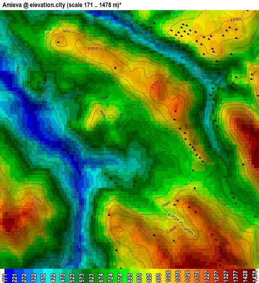 Amieva elevation map