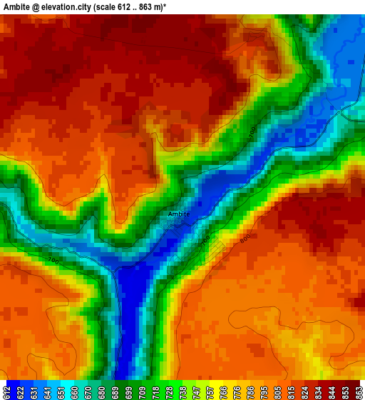 Ambite elevation map