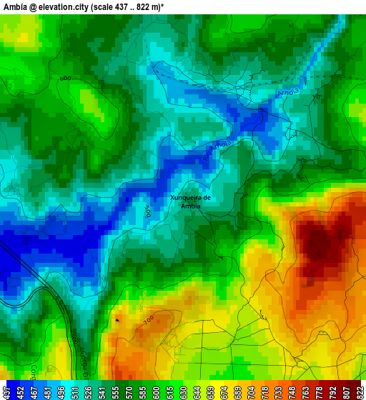 Ambía elevation map