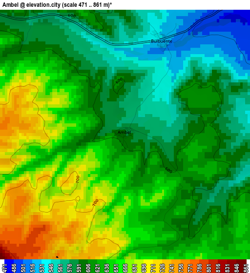 Ambel elevation map