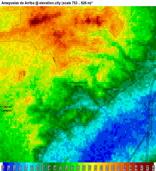 Amayuelas de Arriba elevation map