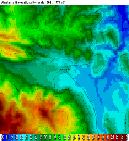 Alustante elevation map