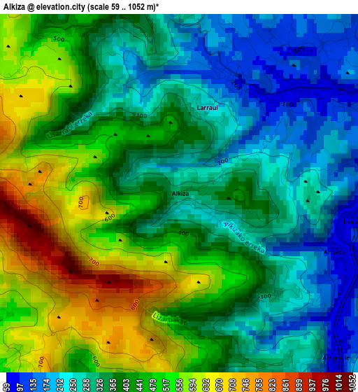 Alkiza elevation map