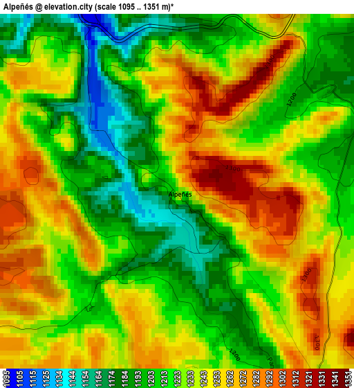 Alpeñés elevation map