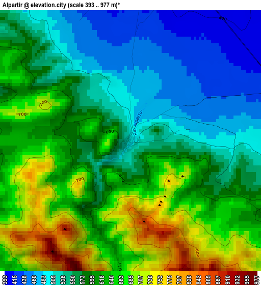 Alpartir elevation map