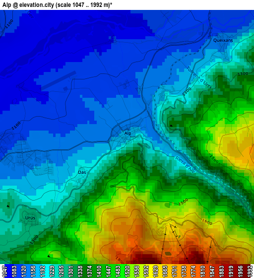 Alp elevation map