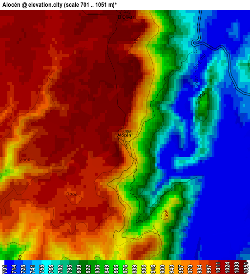 Alocén elevation map