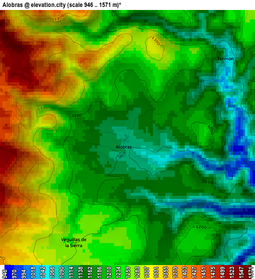 Alobras elevation map