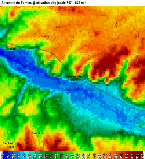 Almenara de Tormes elevation map