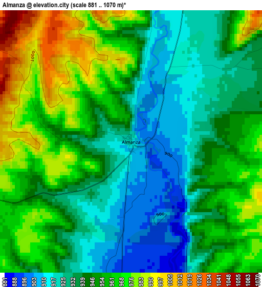 Almanza elevation map