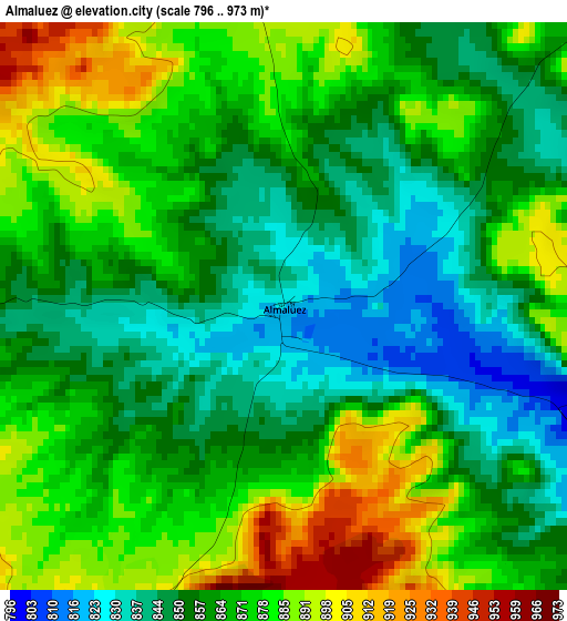 Almaluez elevation map