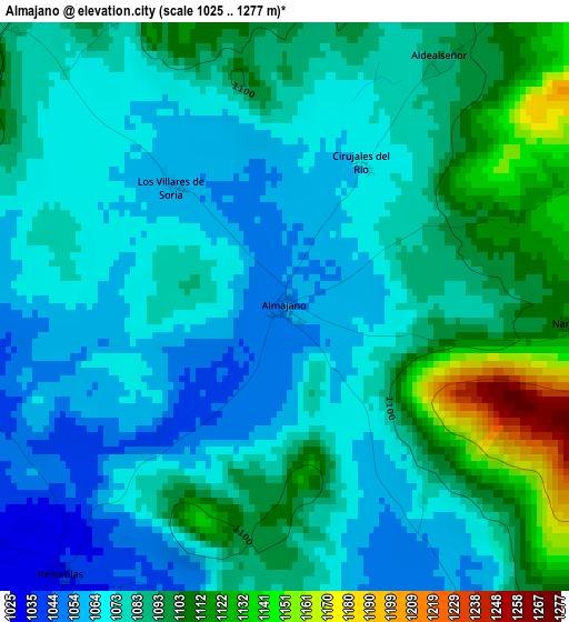 Almajano elevation map