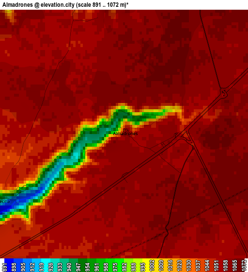 Almadrones elevation map